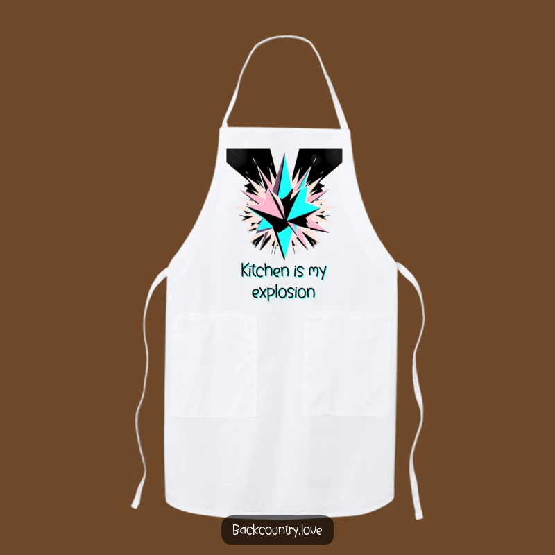 Funny Monochrome Geometric Explosion Apron: Cook with Bold, Abstract Style