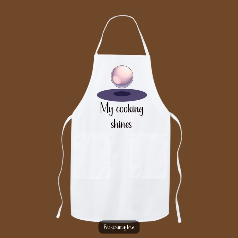 Funny Metallic Sphere Apron: Cook with Minimalist, Cosmic Style