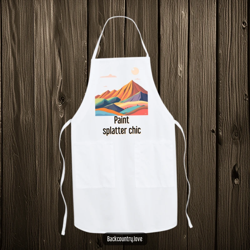 Funny abstract landscape apron, featuring bold, contrasting color blocks in a dynamic design. Perfect for artistic chefs.