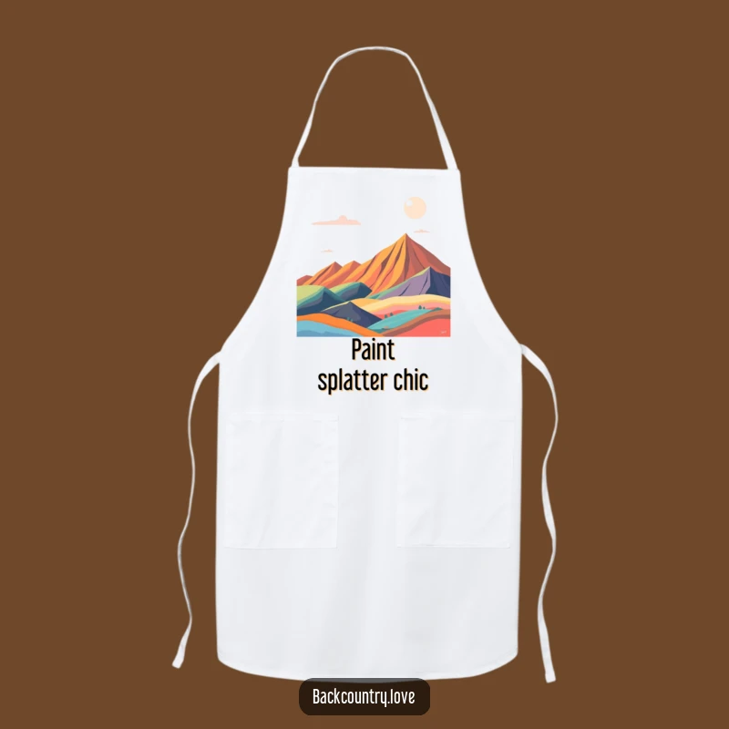 Funny Abstract Landscape Apron: Bold Colors, Dynamic Artwear, Kitchen Gift