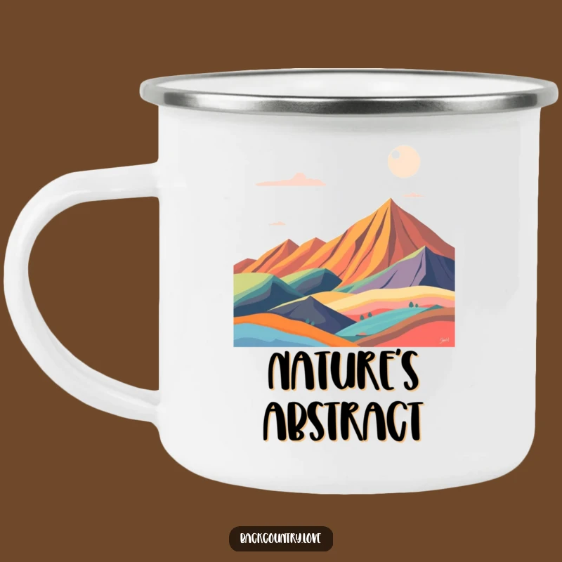 Funny Abstract Landscape Camping Mug: Bold Colors, Durable Art, Outdoor Gift