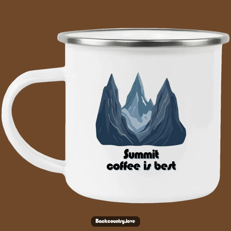 Funny Jagged Peaks Landscape Camping Mug: Adventure Fuel with Minimalist Art
