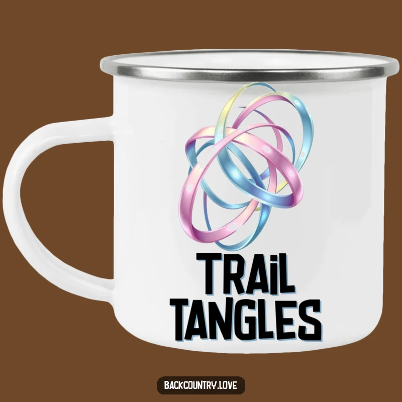 Funny Abstract Ribbons Camping Mug: Your Artful Companion for the Outdoors