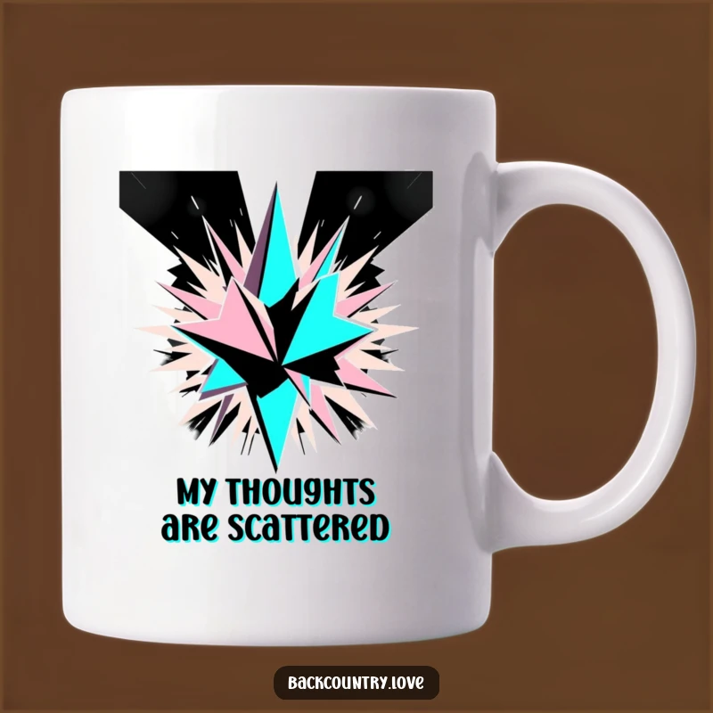 Funny Monochrome Geometric Explosion Mug: A Sharp, Bold Design for a Cool Gift