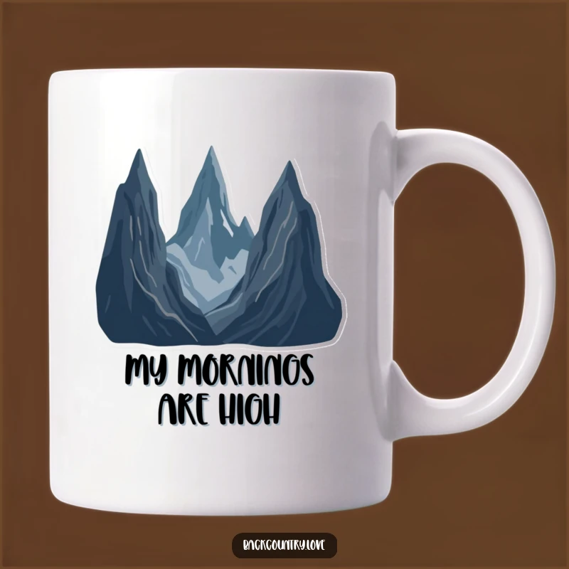 Funny Jagged Peaks Landscape Mug: Minimalist Art for a Bold, Contrasting Gift
