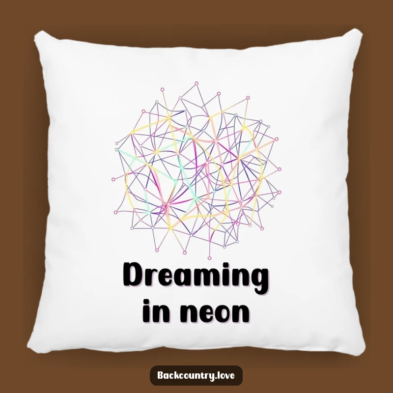 Funny Neon Network Lines Pillow: Cozy Abstract Decor with Electric Style