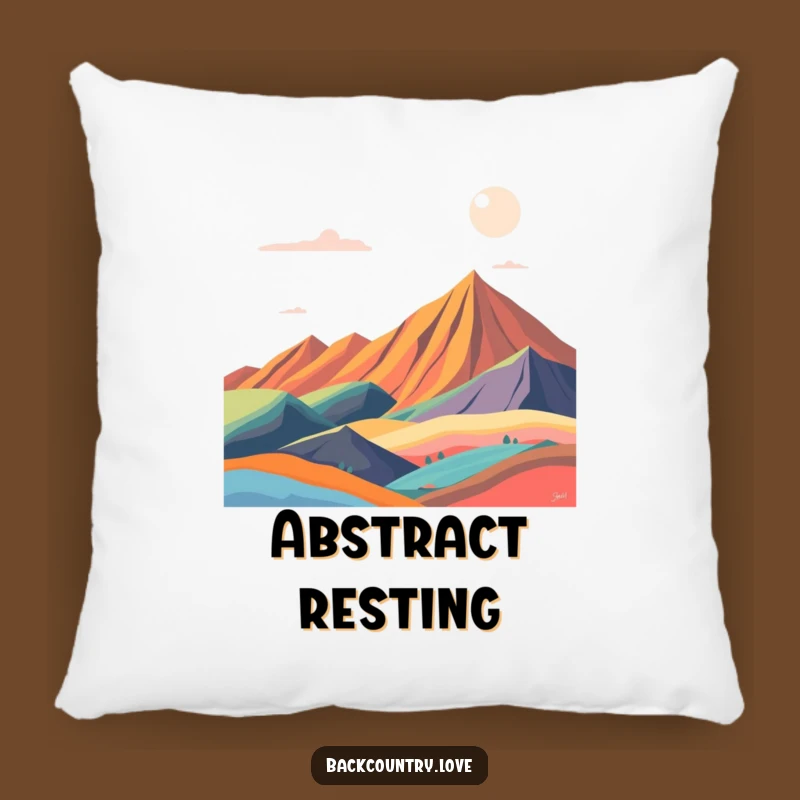 Funny Abstract Landscape Pillow: Bold Colors, Dynamic Art Accent, Cozy Gift