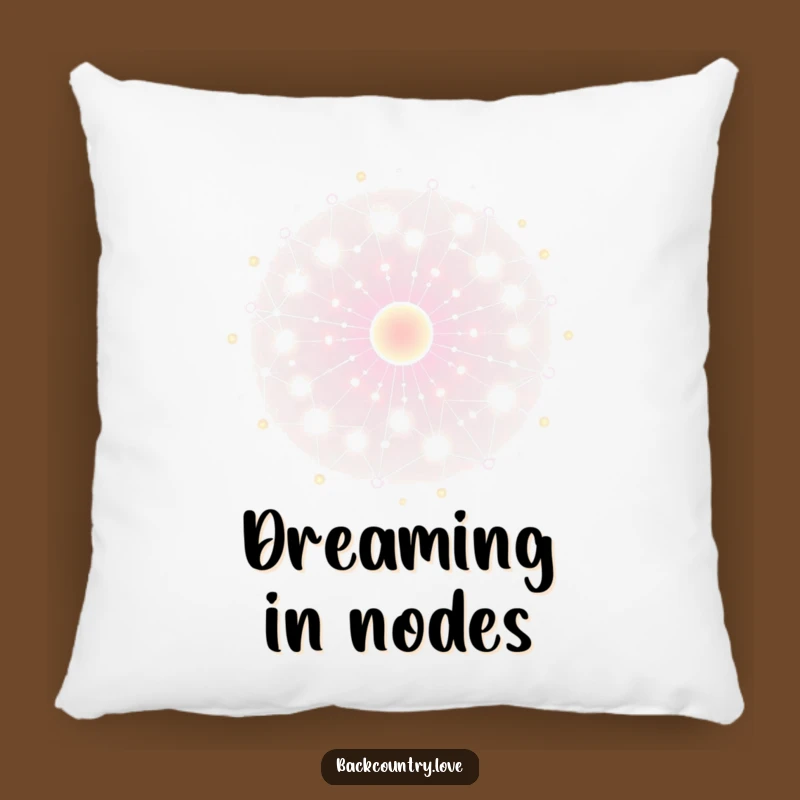 Funny Energy Nodes Pillow: Glowing Network, Tech Accent, Cozy Gift