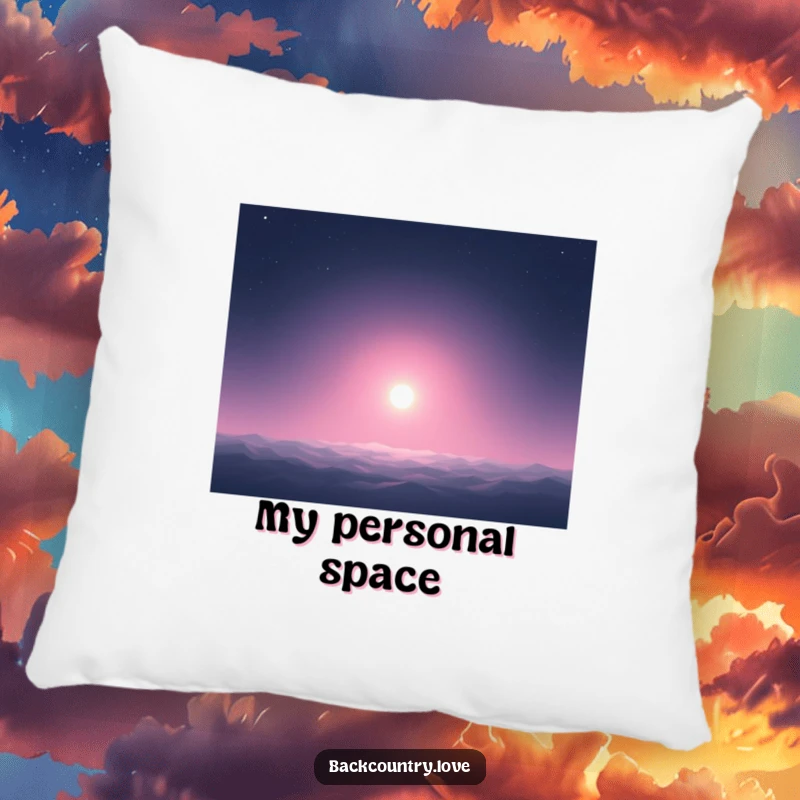 Funny Pillow: A single, bright dot illuminates a dark, expansive background, offering a humorous and comfortable accent piece.