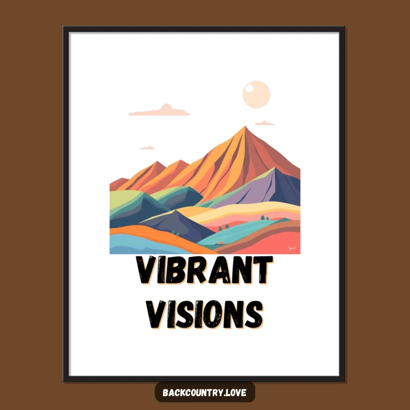 Funny Abstract Landscape Digital Art: Dynamic Bold Colors, Instant Modern Decor