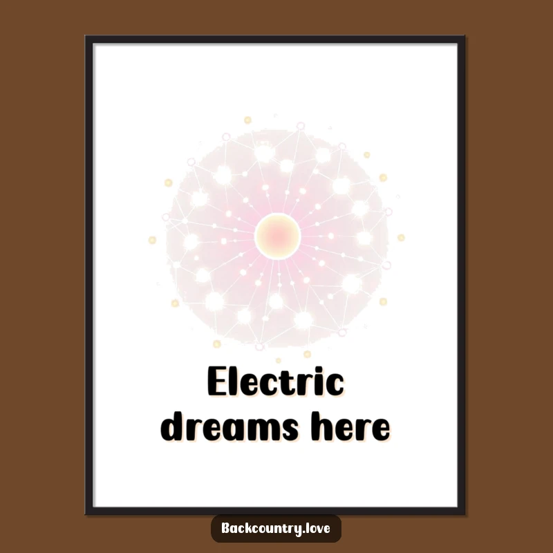 Funny Energy Nodes Digital Art: Glowing Network, Instant Tech Decor