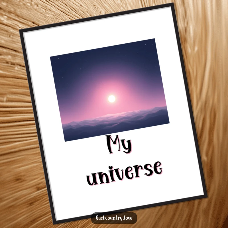 Funny Digital Art Print: A brilliant, glowing dot in infinite darkness, a humorous and artistic representation of singularity and wonder.