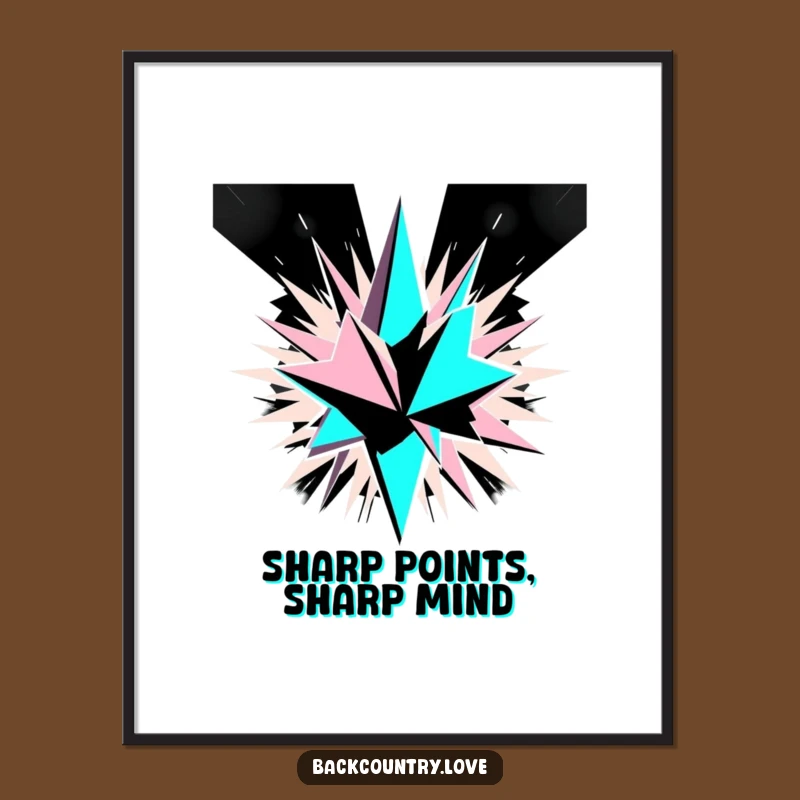 Funny Monochrome Geometric Explosion Digital Art: Instant Abstract Wall Decor