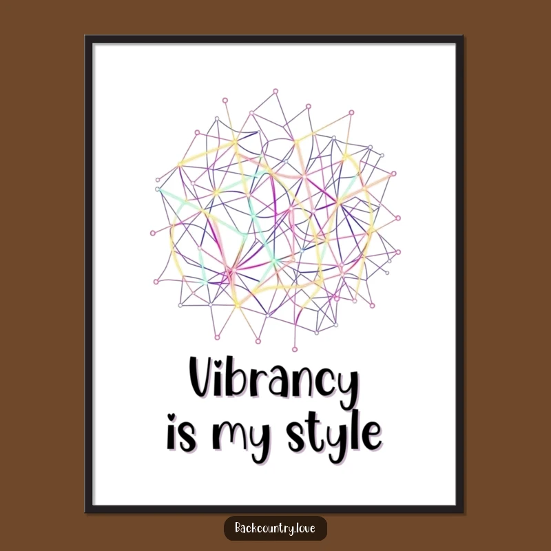 Funny Neon Network Lines Digital Art: Instant Vibrant Wall Decor