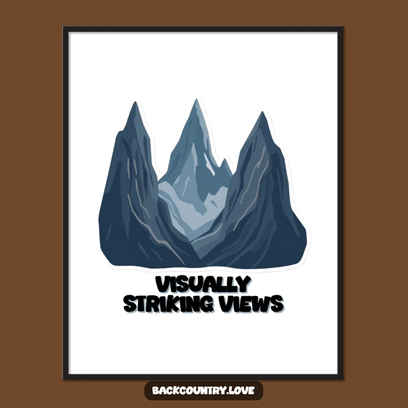 Funny Jagged Peaks Landscape Digital Art: Instant Minimalist Wall Decor