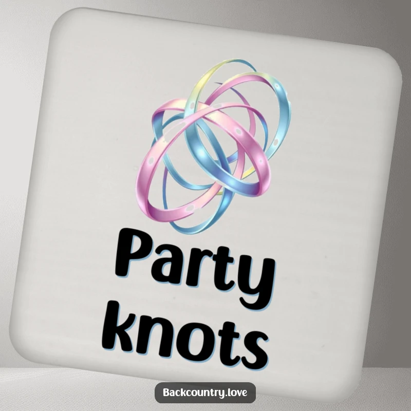 Funny Drink Coaster: Abstract, metallic ribbons create a dynamic pattern, humorously adding artistic flair to protect your surfaces.