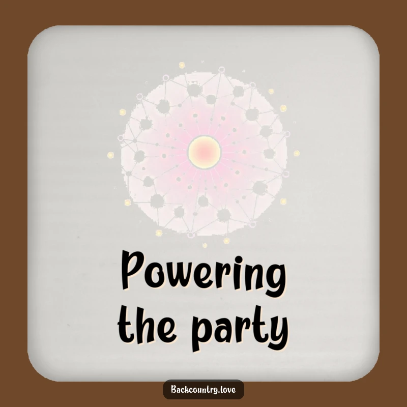 Funny Energy Nodes Coasters: Glowing Network, Tech Protection, Set Gift