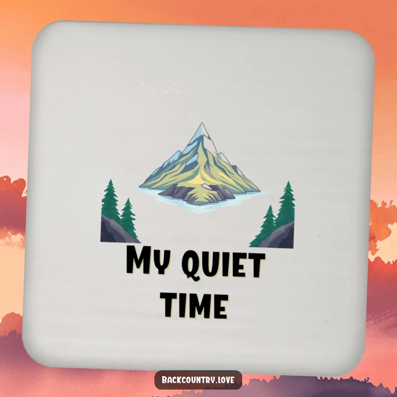 Funny Drink Coaster: Angular abstract design represents a remote, untouched place, humorously adding a touch of wilderness to your surfaces.