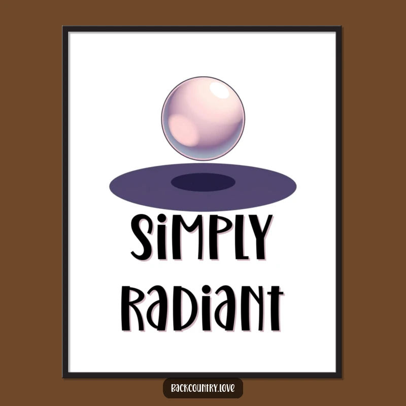 Funny Metallic Sphere Poster: Minimalist Wall Art for a Cosmic Vibe