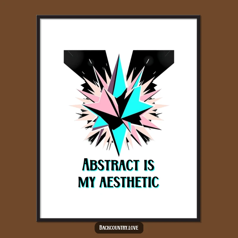 Funny Monochrome Geometric Explosion Poster: Stunning Abstract Art for Your Wall