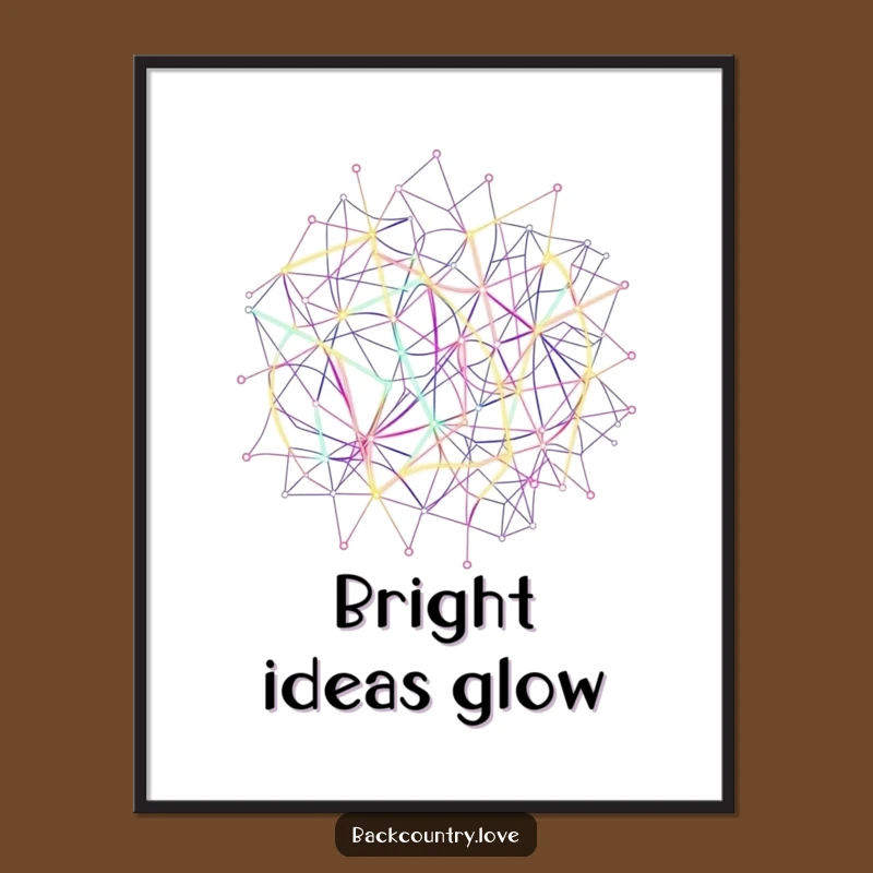 Funny Neon Network Lines Poster: Vibrant Abstract Art for Your Walls