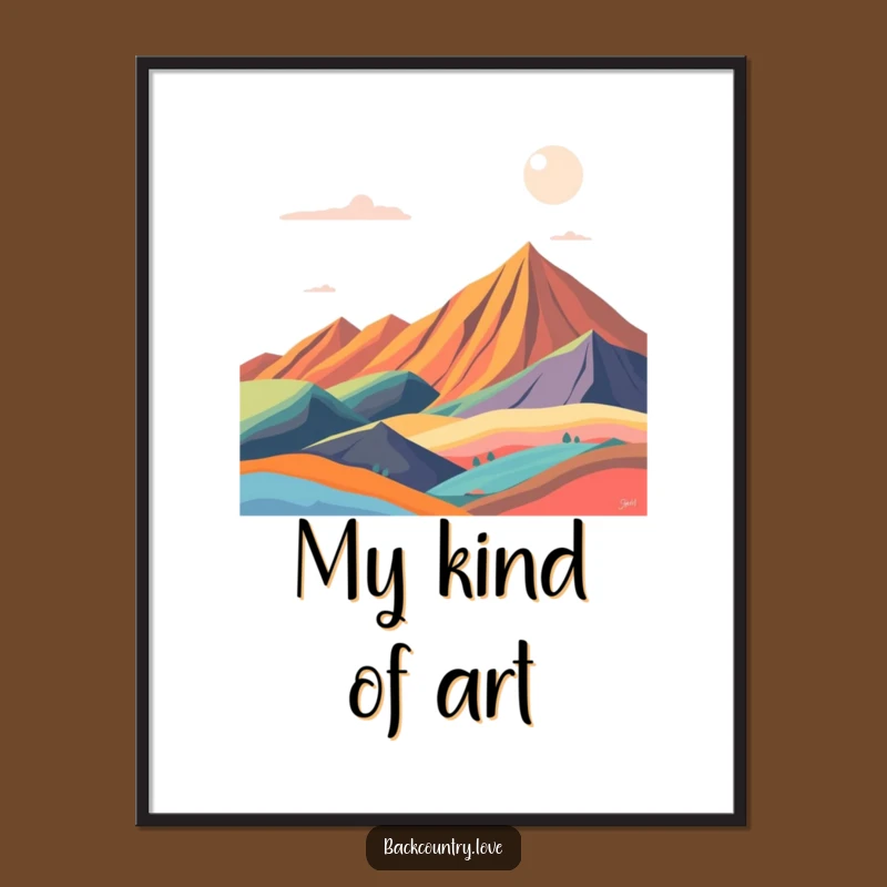 Funny Abstract Landscape Poster: Dynamic Bold Colors, Modern Wall Art Gift