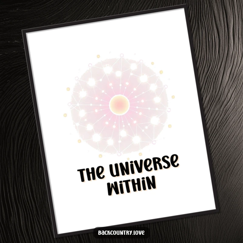 Funny energy network poster, featuring glowing, interconnected nodes pulsing with vibrant energy. Perfect for futuristic wall decor.