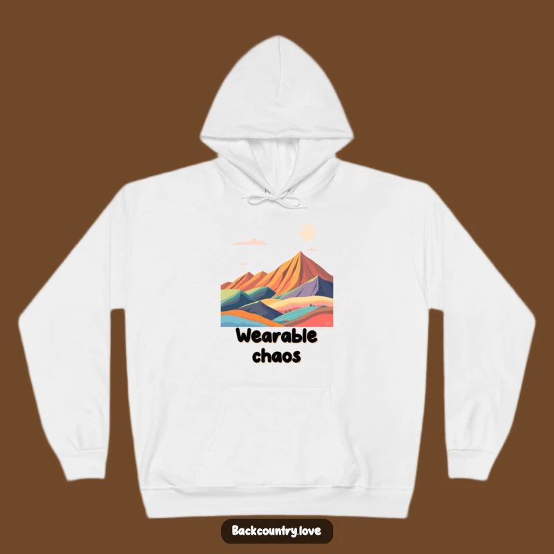 Funny Abstract Landscape Hoodie: Cozy Bold Colors, Dynamic Art, Perfect Comfort Gift