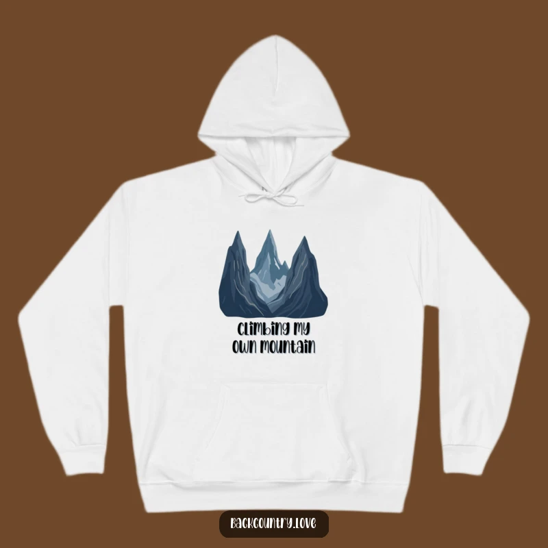 Funny Jagged Peaks Landscape Hoodie: Cozy Minimalist Art for Outdoor Lovers