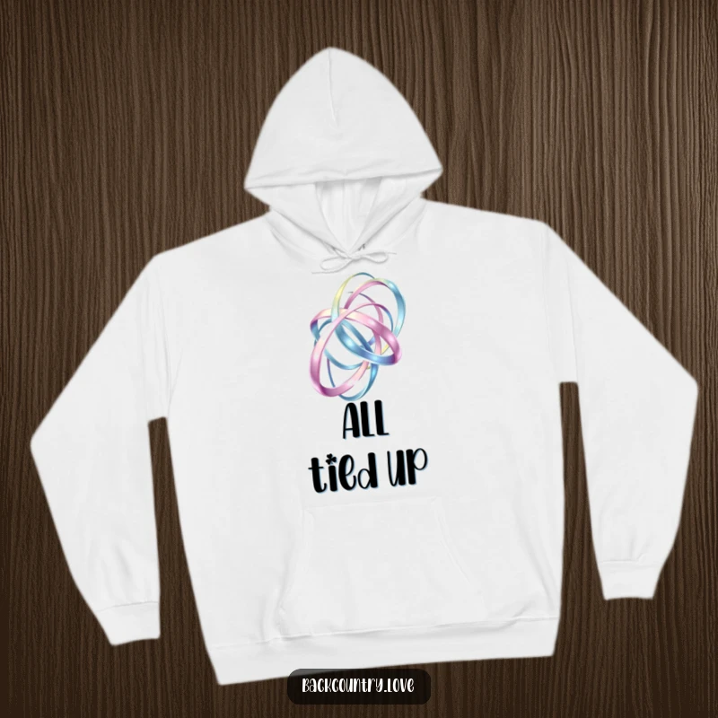 Funny Hoodie: Abstract, metallic ribbons twist and turn, creating a dynamic and visually exciting pattern for a humorous and stylish look.
