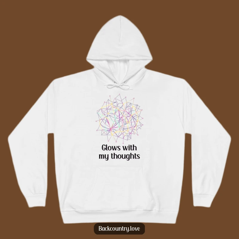 Funny Neon Network Lines Hoodie: Cozy Abstract Art in Glowing Colors