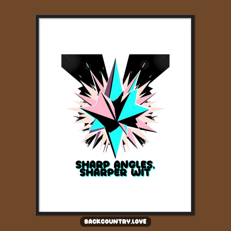 Free Printable Wall Art: Bold Monochrome Geometric Shards - Funny Downloadable Art