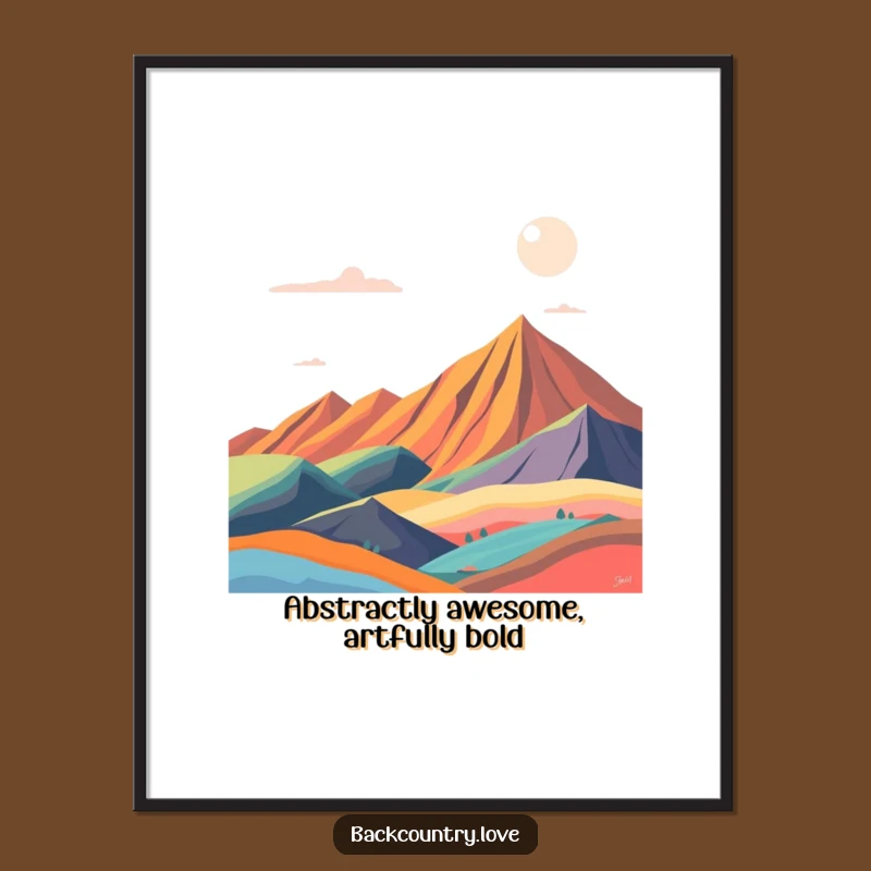 Free Printable Wall Art: Dynamic Abstract Landscape, Bold Contrasting Colors, Modern Home Decor