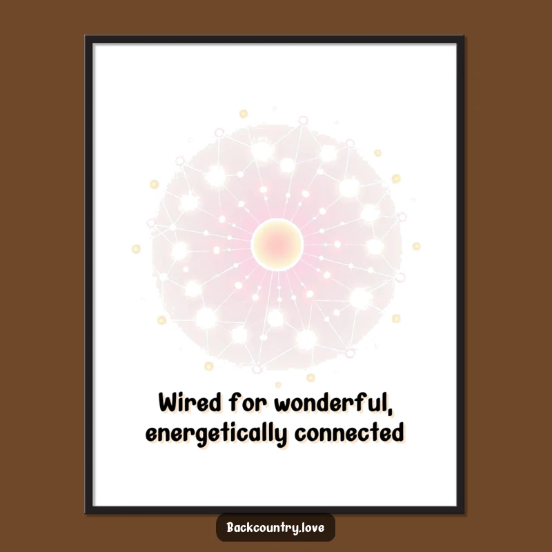 Free Printable Wall Art: Glowing Interconnected Nodes, Energetic Network, Modern Tech Decor
