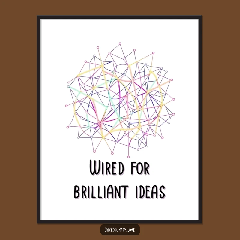 Free Printable Wall Art: Neon Interconnected Lines - Funny Downloadable Art