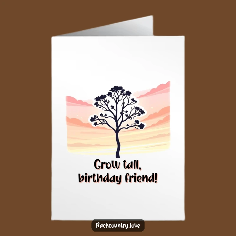 Free Printable Birthday Card: Funny Lone Tree for a Vibrant Celebration