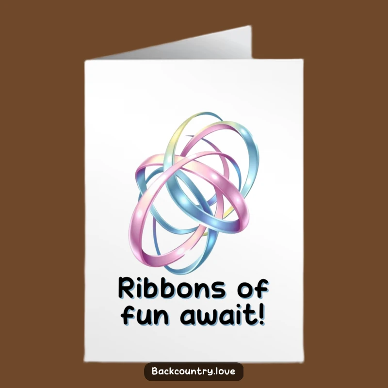 Free Printable Birthday Card: Funny Metallic Ribbons for a Chic Celebration