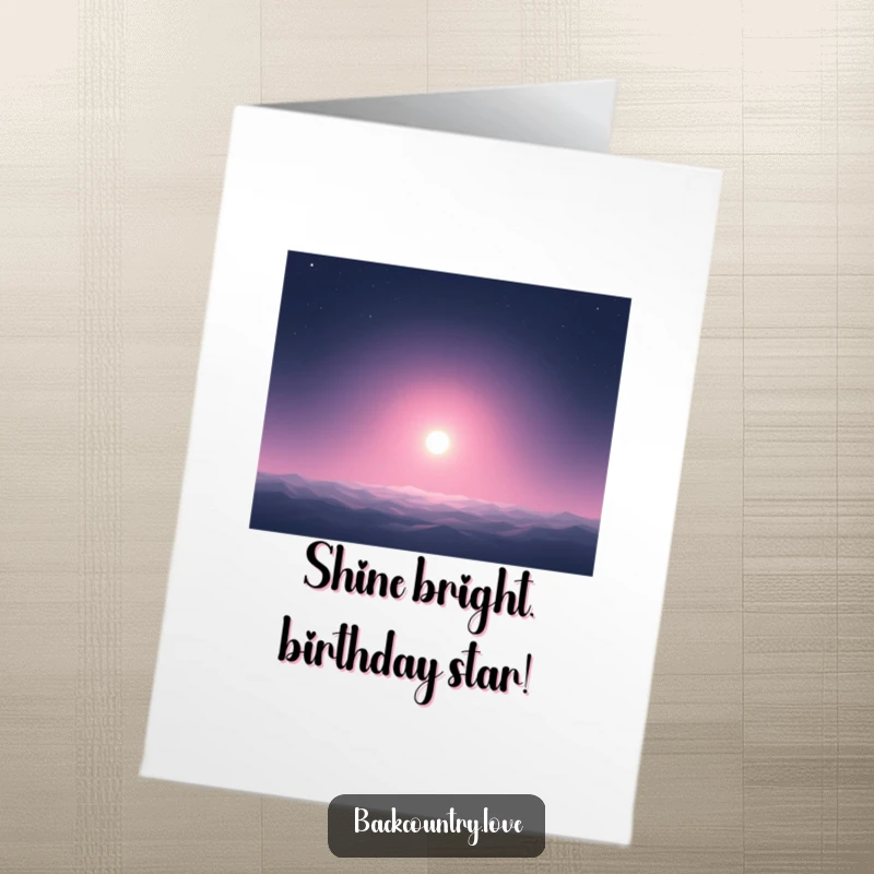 Funny Free Printable Birthday Card featuring a lone glowing dot in a vast, dark space, wishing stellar birthday wishes.