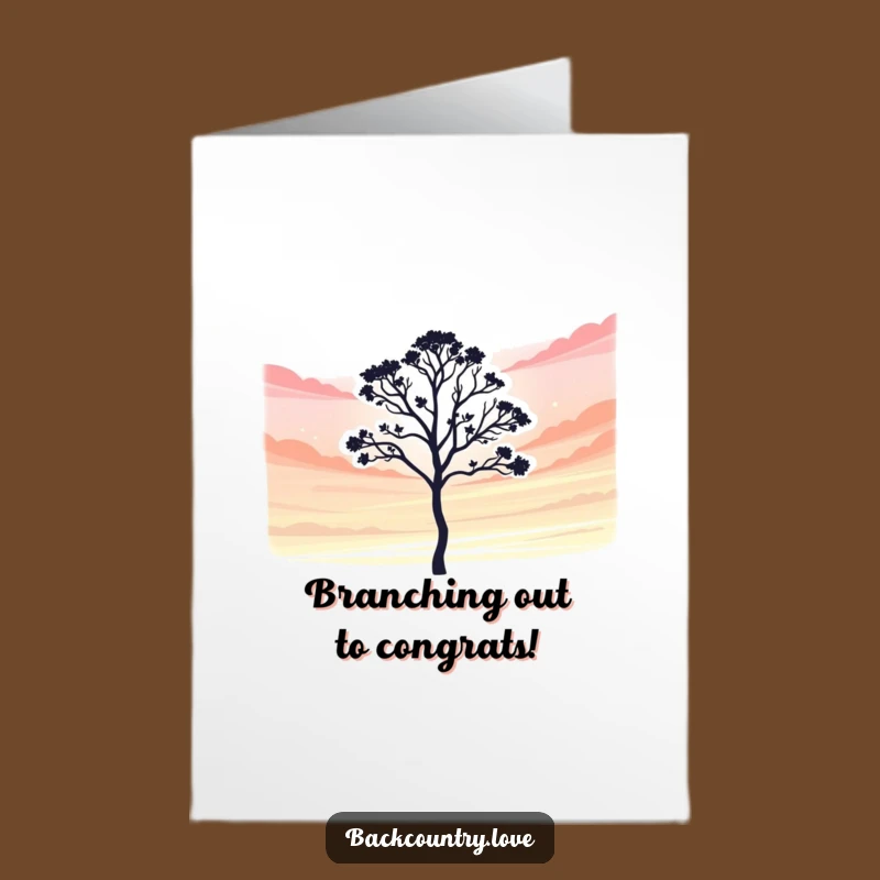 Free Printable Congrats Card: Funny Lone Tree for Growing Success