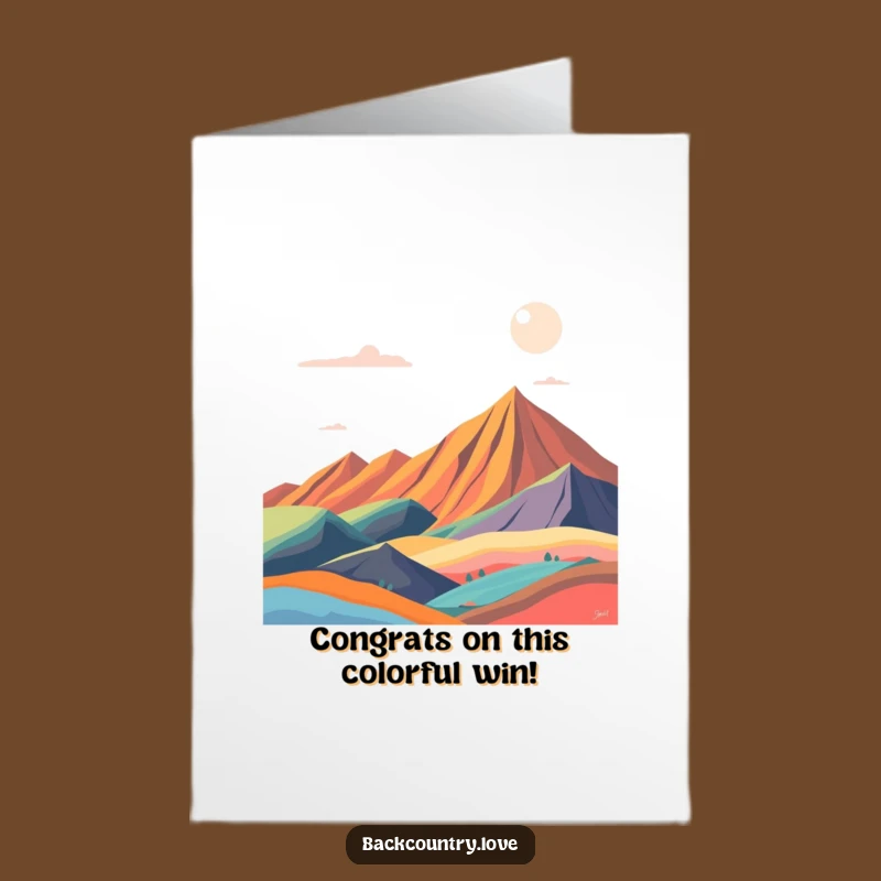 Free Printable Congratulations Card: Abstract, Bold Colors, Dynamic Landscape, Downloadable Success
