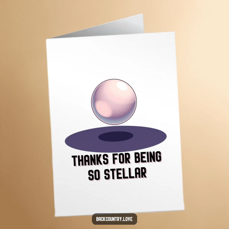 Funny Free Printable Thank You Card featuring a polished metallic sphere in darkness, perfect for a sophisticated thank you.