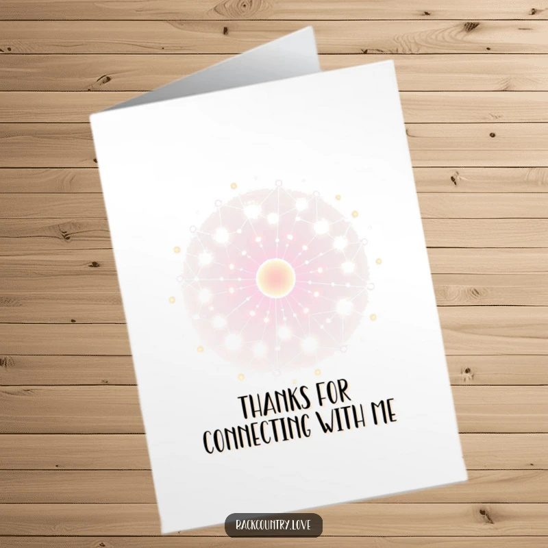Funny Free Printable Thank You Card featuring a network of glowing, interconnected nodes pulsing with energy, a unique way to express thanks.