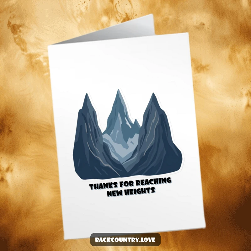 Funny Free Printable Thank You Card depicting a stark, minimalist landscape of jagged peaks for a unique thank you.