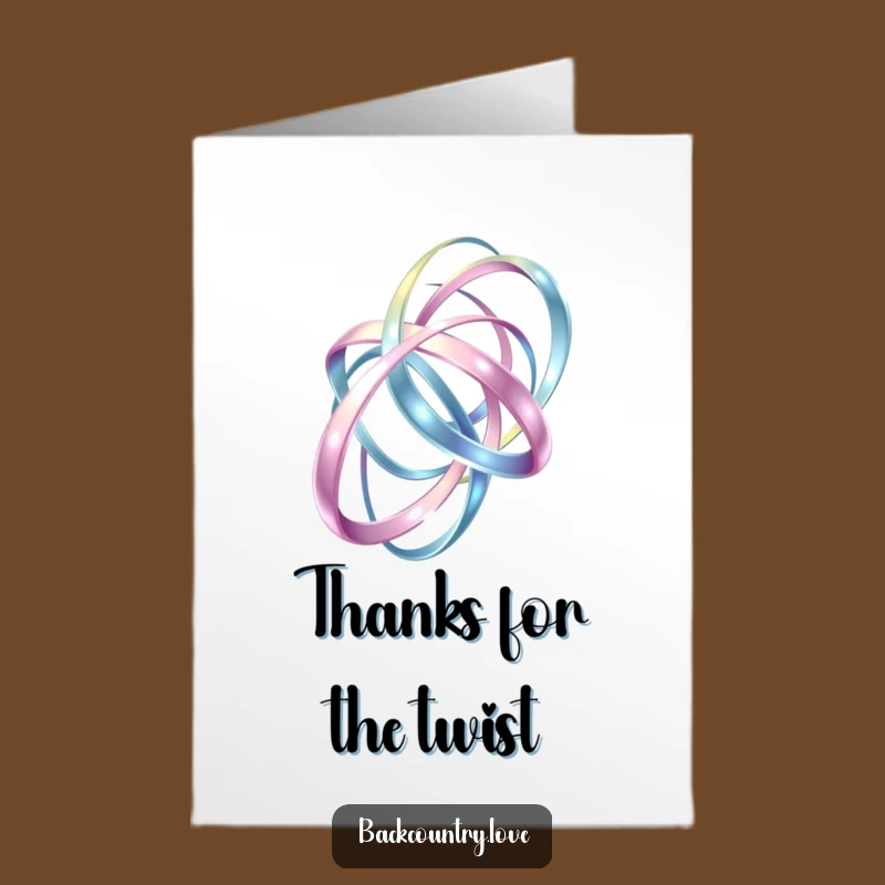 Free Printable Thank You Card: Funny Metallic Ribbons for Elegant Gratitude