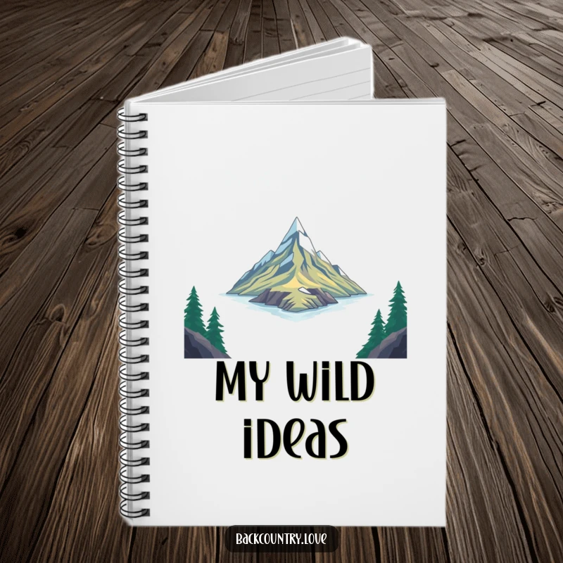 Funny Notebook: Angular graphics depict a remote, untouched place, humorously symbolizing a space for bold ideas and adventurous notes.