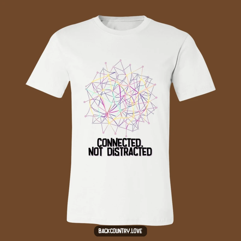 Funny Neon Network Lines Tee: Wearable Art in Electric Hues