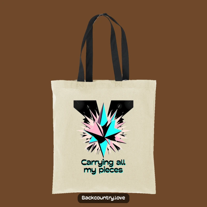 Funny Monochrome Geometric Explosion Tote: Carry Your Essentials with Abstract Flair