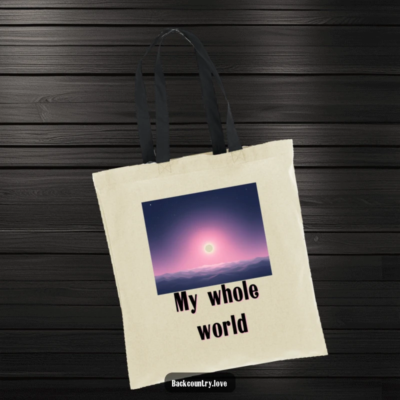 Funny Tote Bag: A solitary glowing dot against a deep, dark backdrop, humorously illustrating the concept of finding your focus.